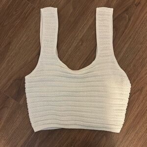H&M - Crop knit Top in white size large